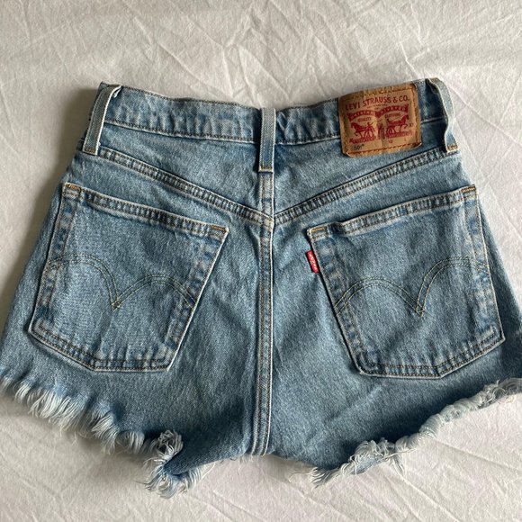 Levi's 501 High Rise Jeans Shorts Waist 24 - Picture 1 of 3